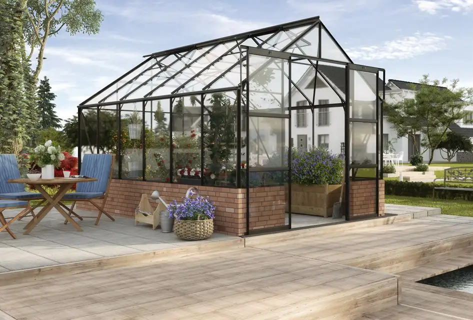 Large garden glass metal greenhouse Family garden greenhouse