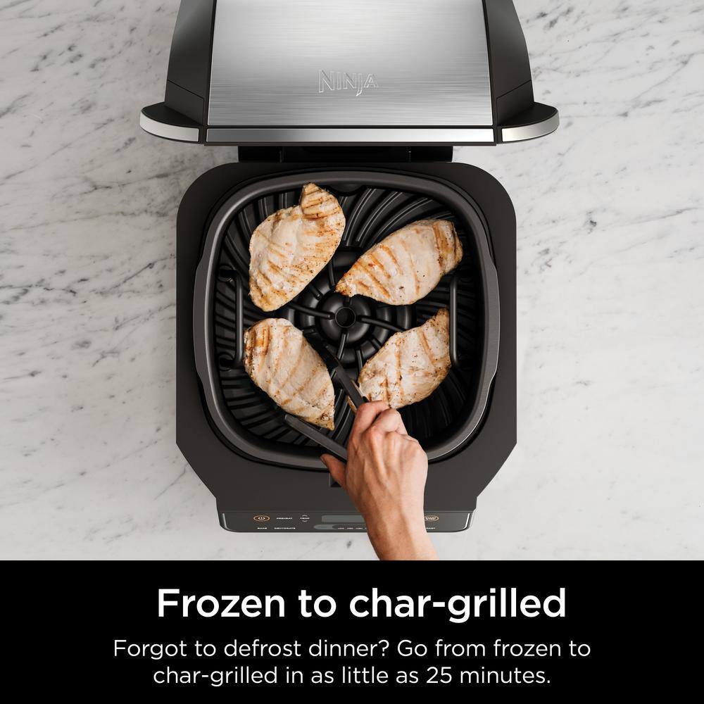 Ninja Foodi 6-in-1 Indoor Grill  4 qt. Black Air Fryer with Roast Bake Broil Dehydrate 2nd Generation EG201