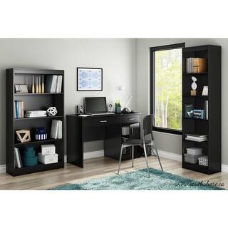 South Shore 43.75 in. Pure Black Rectangular 2 -Drawer Computer Desk with Adjustable Shelves 7270070