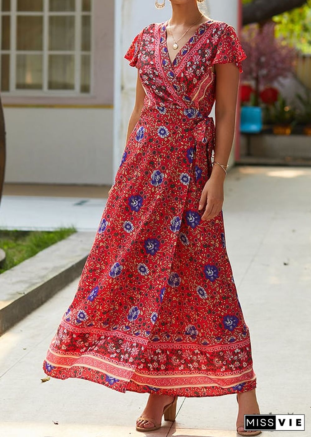 Boho Wrap Maxi Dress Amara