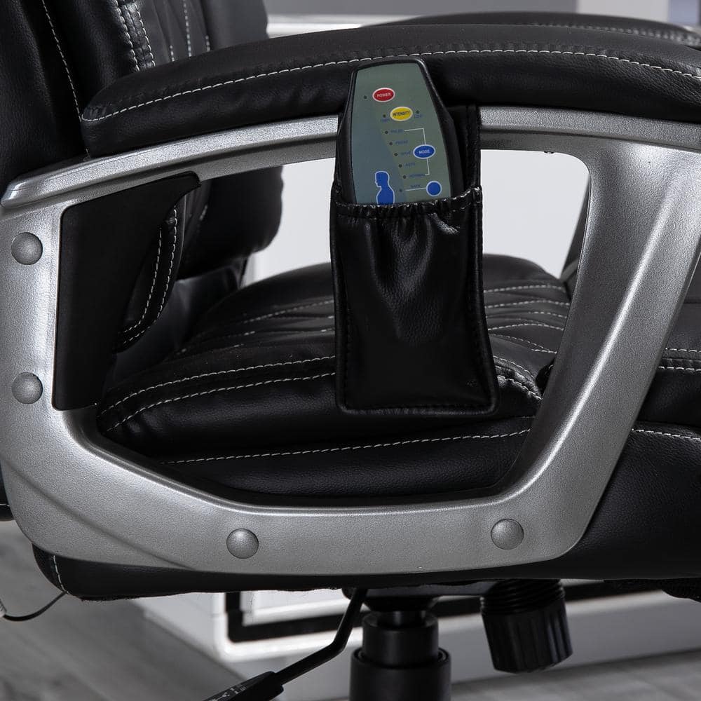 Vinsetto Black PU Leather 6-Point Office Massage Chair 921-362V80