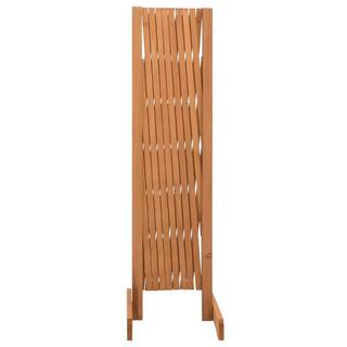 Afoxsos 70.9 in. L x 39.4 in. H Orange Firwood Garden Trellis Fence Decorative Fence HDDB1999