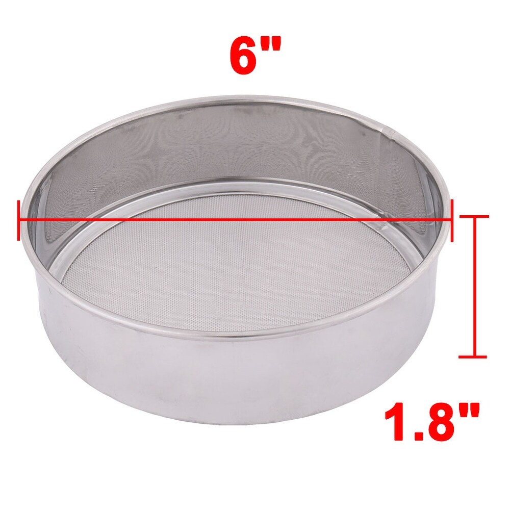 Kitchen Stainless Steel Round Shaped Flour Sugar Mesh Sifter Strainer   Silver   6\