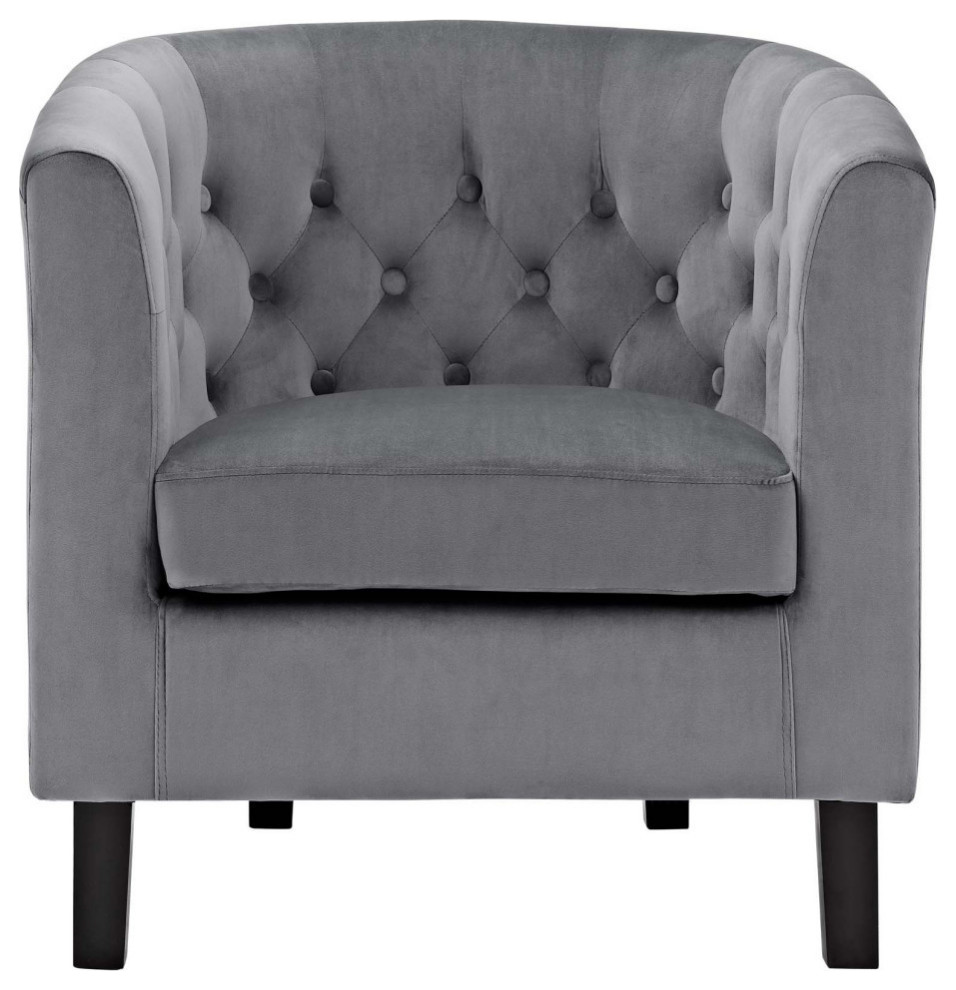 Zoey Gray Performance Velvet Armchair   Modern   Armchairs And Accent Chairs   by Rustic Home Furniture Deco  Houzz