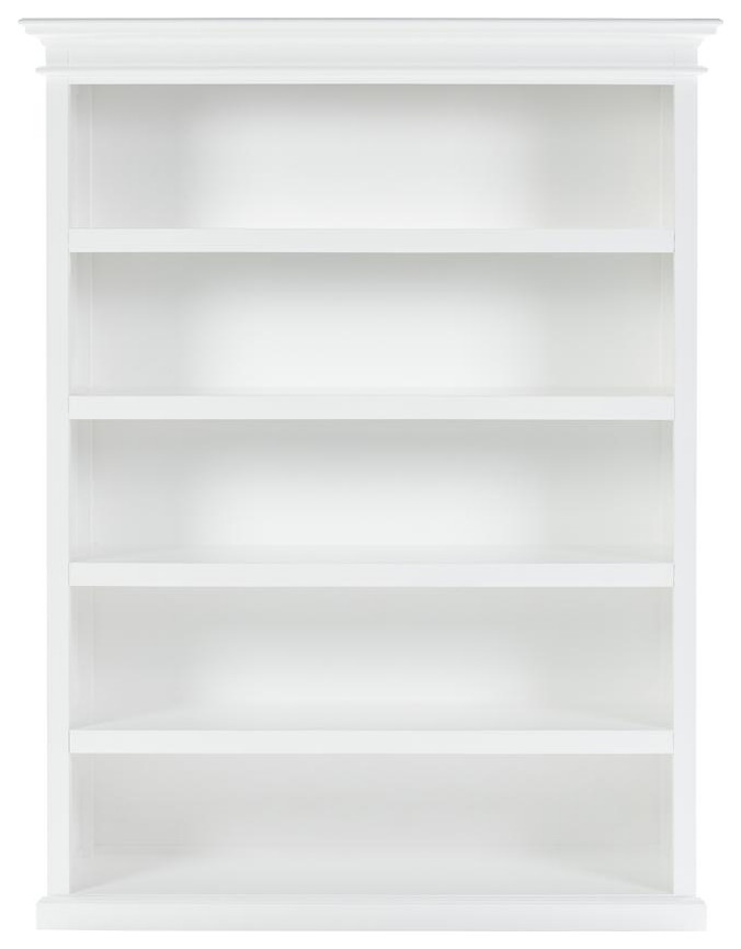 Classic White Solid Wood Bookcase With 5 Shelves  Belen Kox   Contemporary   Bookcases   by BisonOffice  Houzz