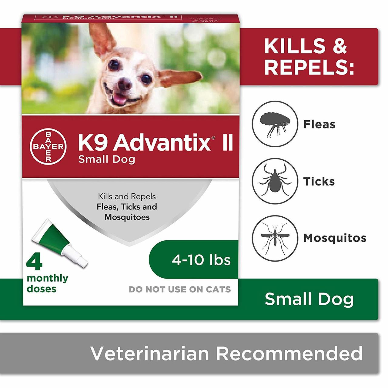 K9 Advantix II Dog Flea and Tick Treatment 4 Pack 0-10 Lbs.