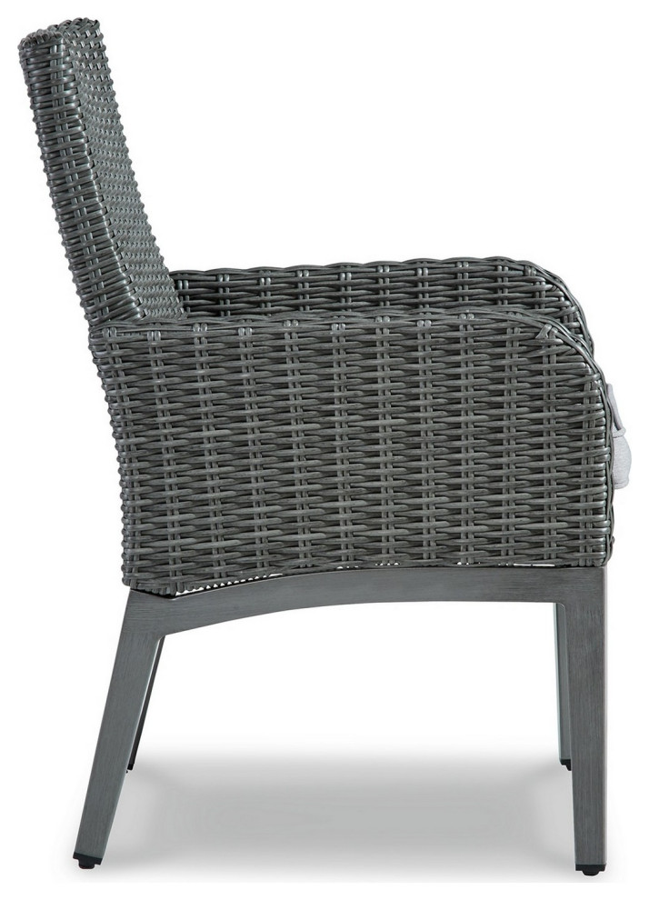 Asp 25 Inch Outdoor Armchair Aluminum Frame Gray Polyester Upholstery   Tropical   Outdoor Lounge Chairs   by Dot  ampBo  Houzz