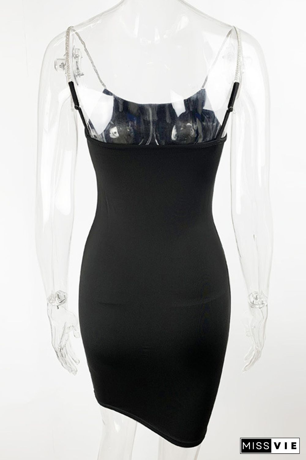 Plain Sequin Strap Cami Bodycon Dress