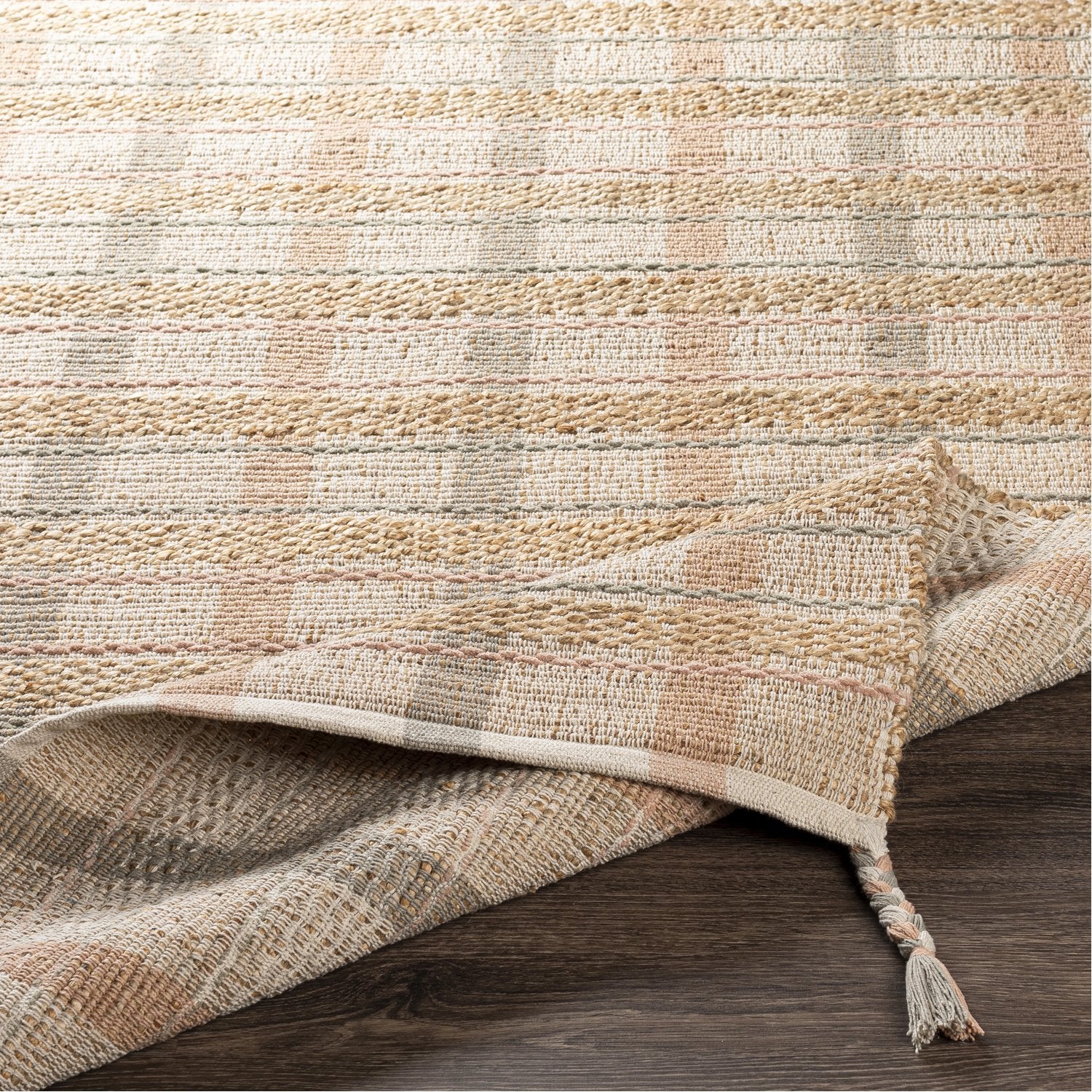 Lexington Hand Woven Rug in Beige, Camel, Rose, Sage