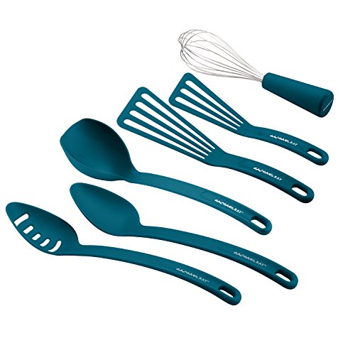 Rachael Ray Gadgets Utensil Kitchen Cooking Tools Set, 6 Piece, Marine Blue