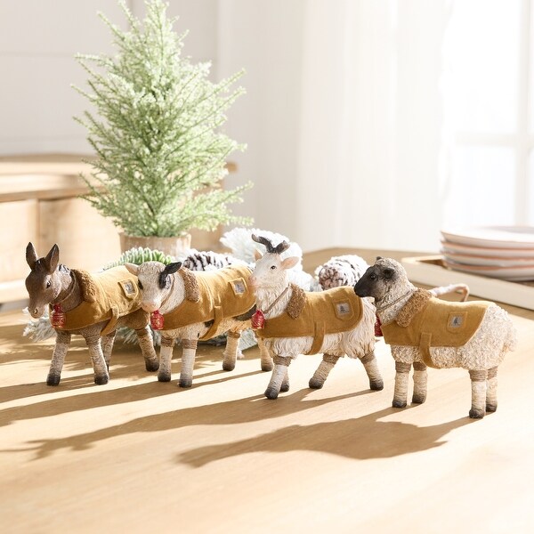 Farm Animal with Coat (Set of 4) 4.5H，5H，5.75H Resin