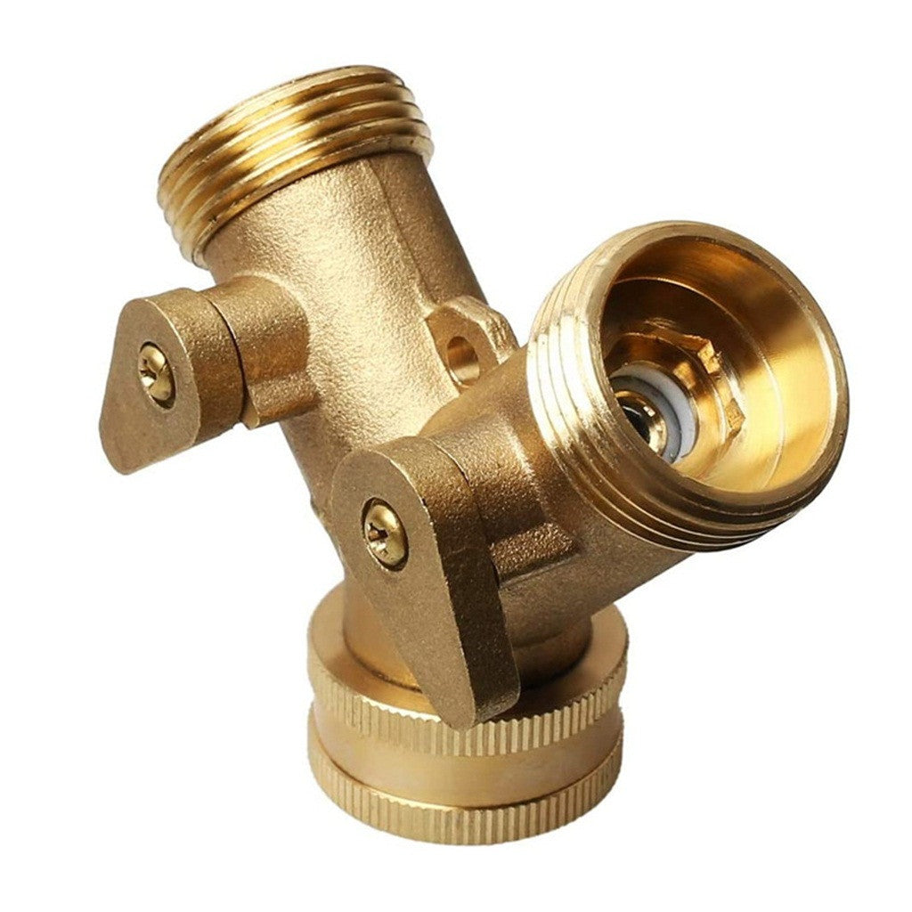 Duobla Heavy-Duty Brass Garden Hose Connector Faucet Splitter