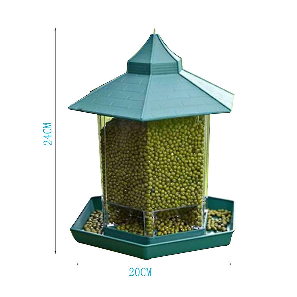 Outdoor Waterproof Large Capacity Pavilion Shape Suspensible Bird Feeder No.291861