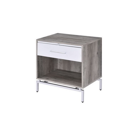 ACME Cistus Accent Table  Weathered Gray Oak   Whi...