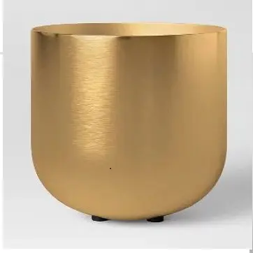 Gold Polished Handmade Custom Handmade Metal Planters for Garden Home Decorative Plant Flower Pot