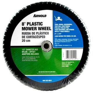 Arnold 8 in. x 1.75 in. Universal Plastic Wheel with 12 in. Dia Nylon Offset Hub and Adapters Included 490-322-0011