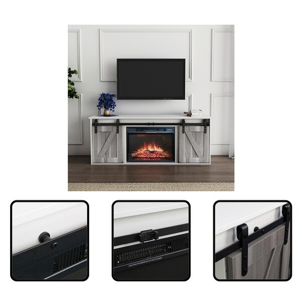 TV Cabinet with Electric Fireplace for TV up to 65 Inch