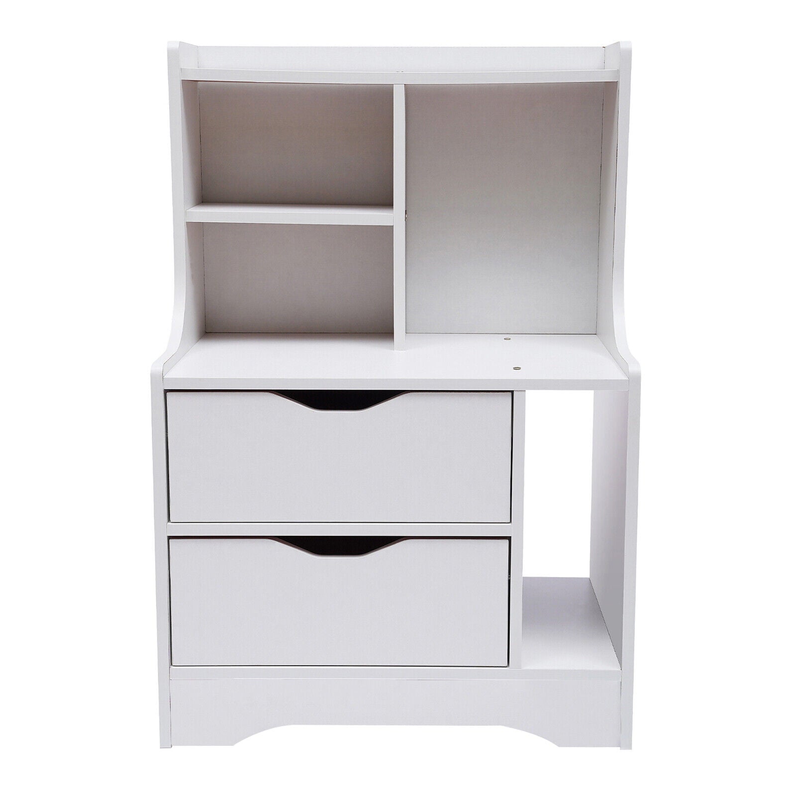 Flkoendmall 2 Drawers Bedside Table Cupboard Cabinet Nightstand Storage End Table White