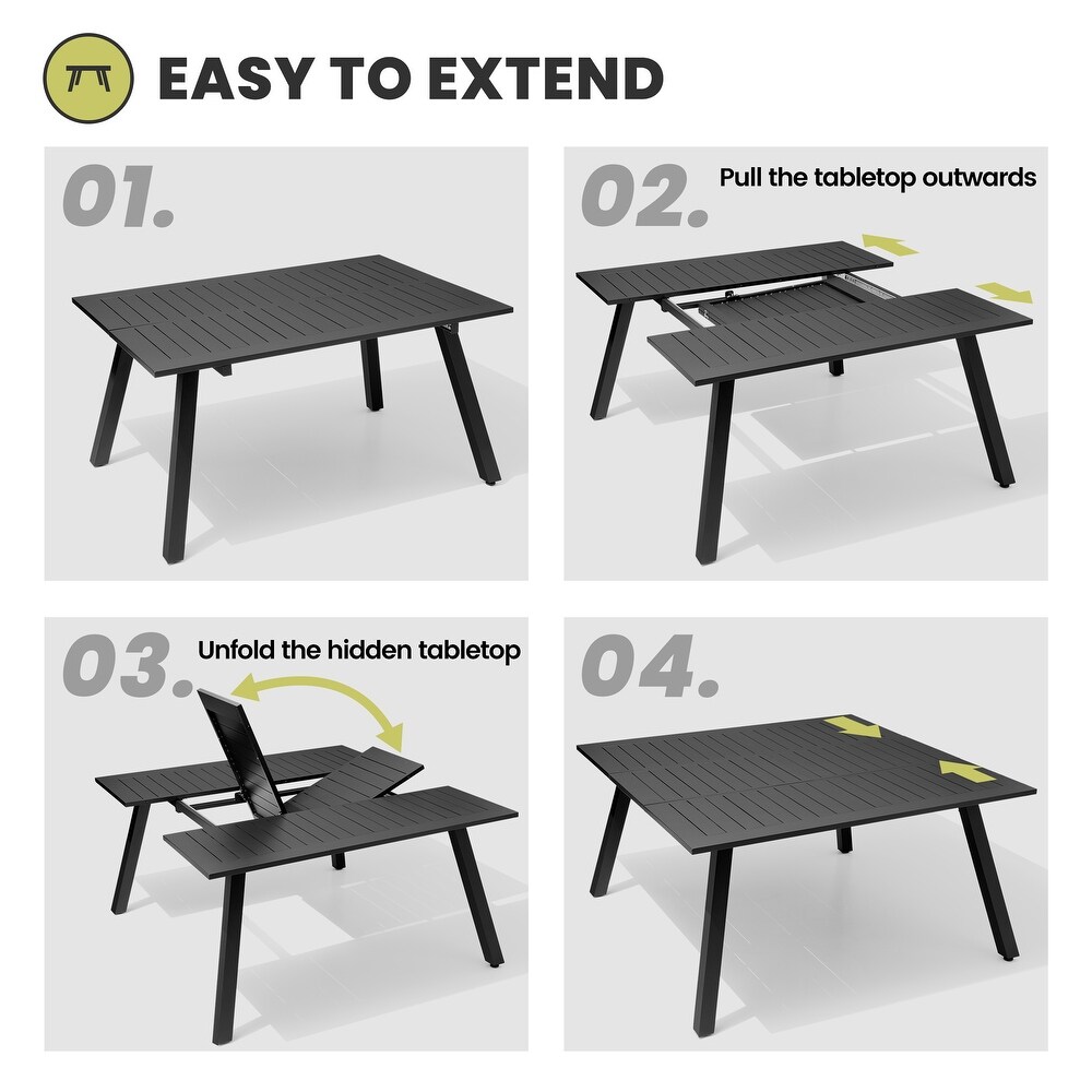 Outdoor Dining Aluminum Expandable Table for Gathering or Party   See Picture