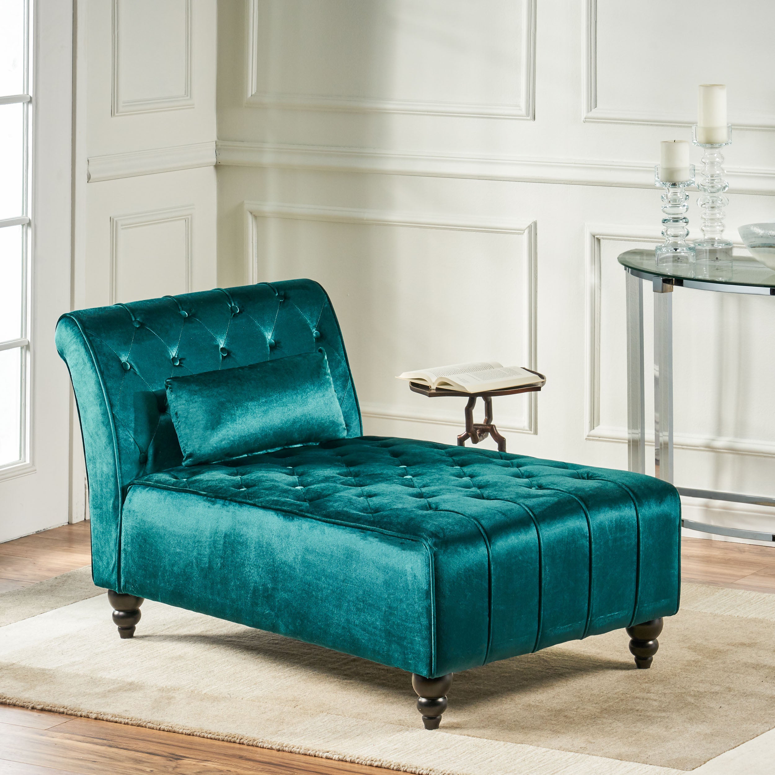 Rafaela Tufted Velvet Chaise Lounge