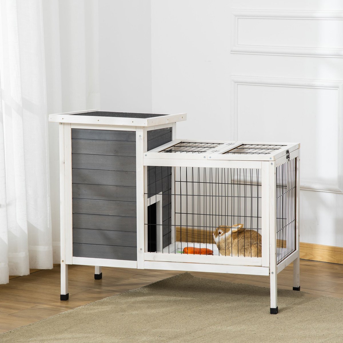 PawHut Wooden Outdoor Rabbit Hutch