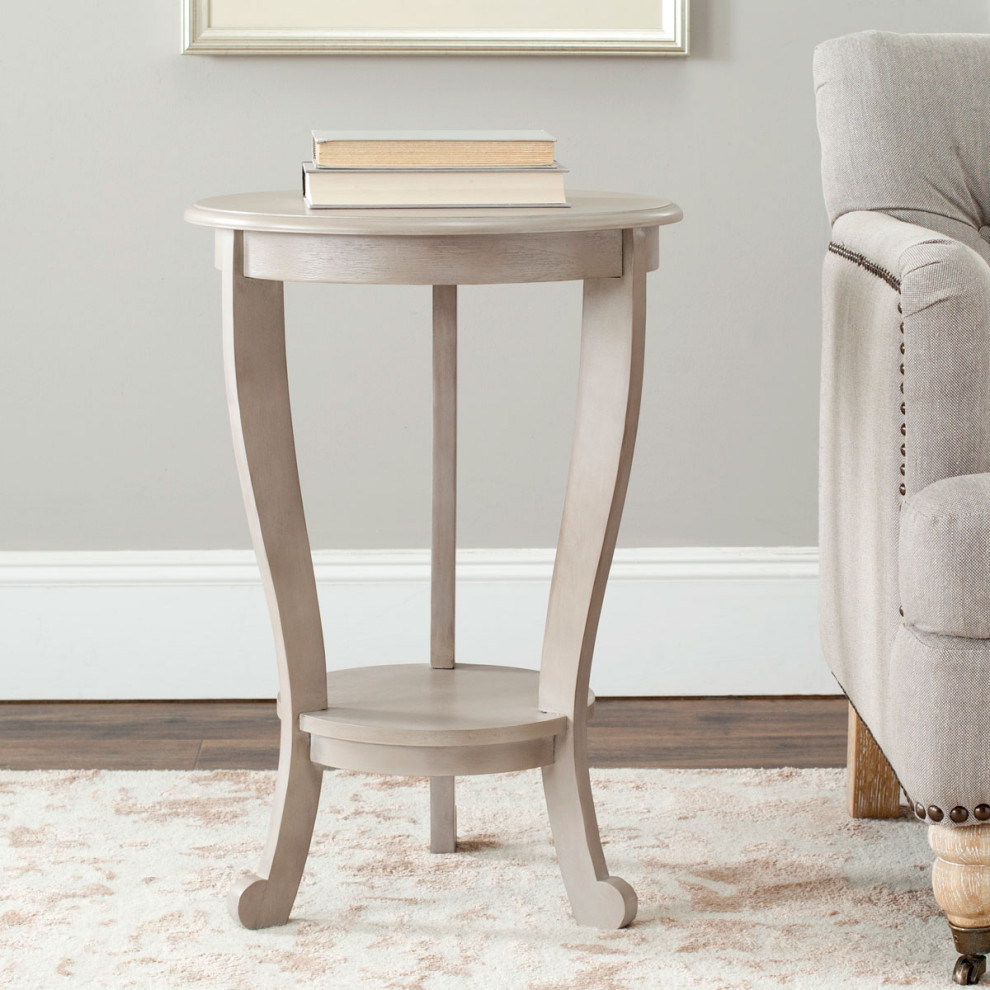 Howell Pedestal Side Table Vintage Gray   Traditional   Side Tables And End Tables   by Virgil Stanis Design  Houzz