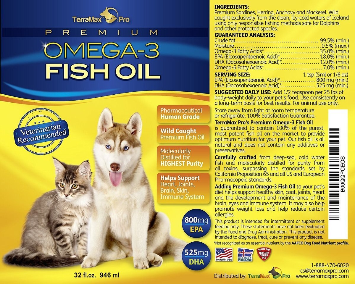 TerraMax Pro Premium Omega-3 Fish Oil Dog Supplement