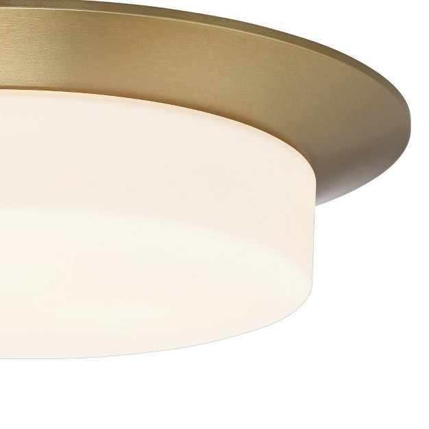 Wide Warm Brass Gold 3 light Opal White Glass Shade For Bedroom Living Room