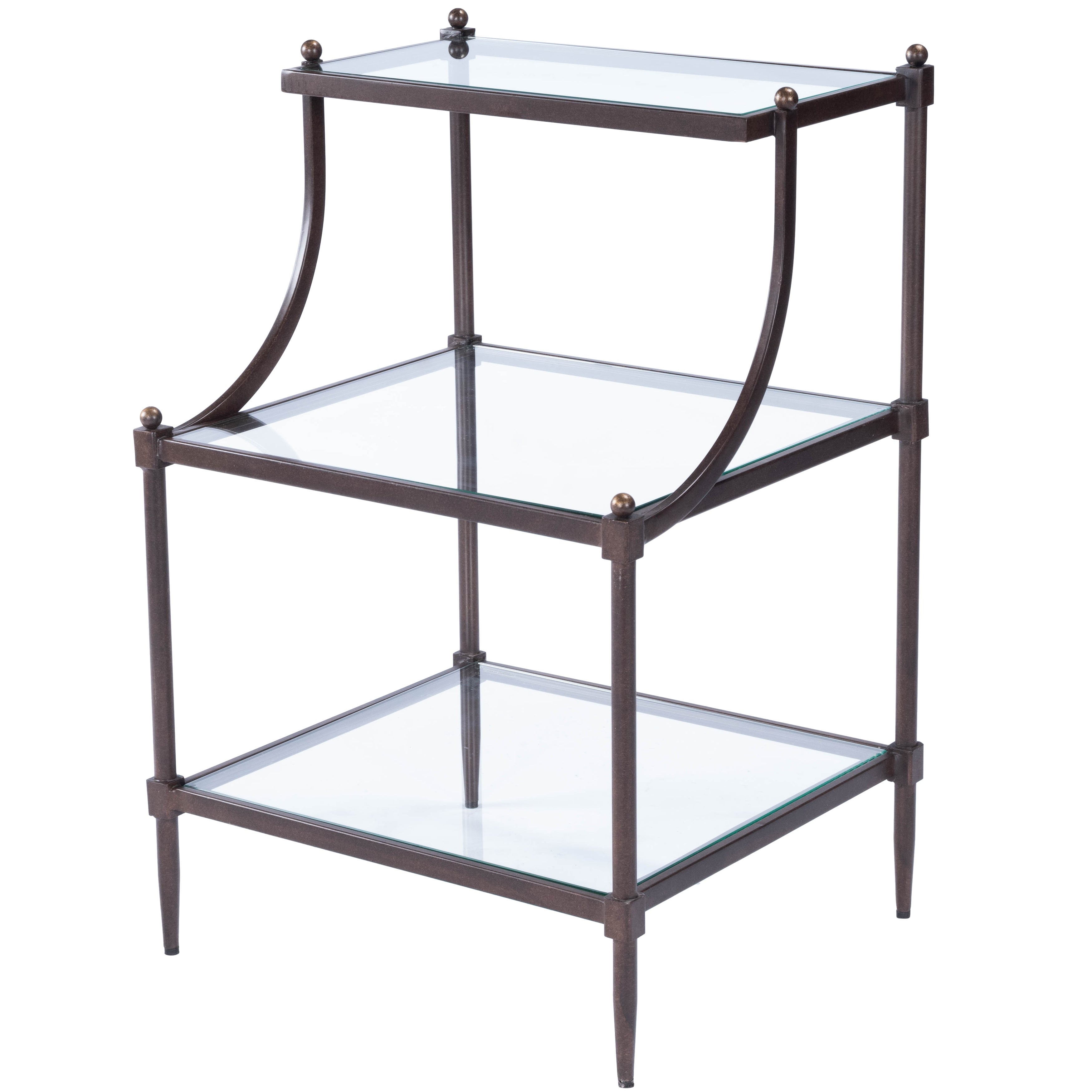 Peninsula Glass Tiered End Table