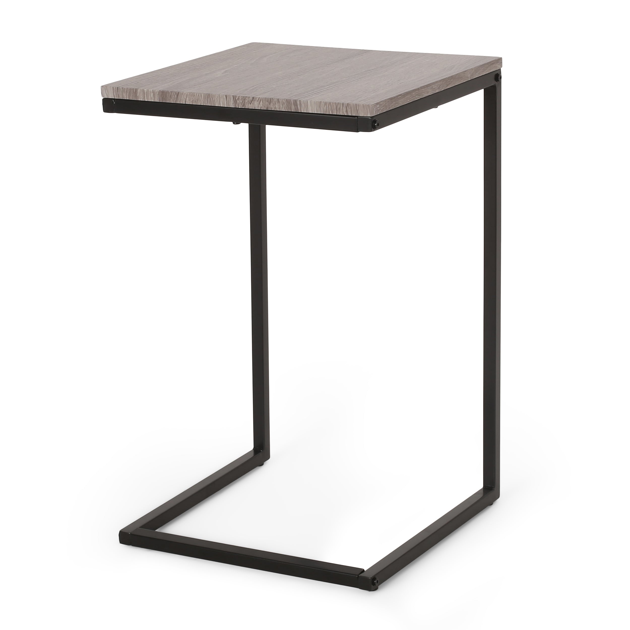 Buker Modern Industrial C-Shaped Side Table