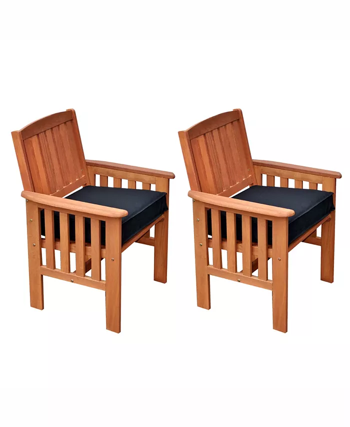 CorLiving Distribution Miramar 3 Piece Hardwood Outdoor Chair and Side Table Set