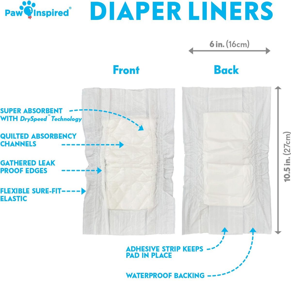 Paw Inspired Disposable Dog Diaper Liners