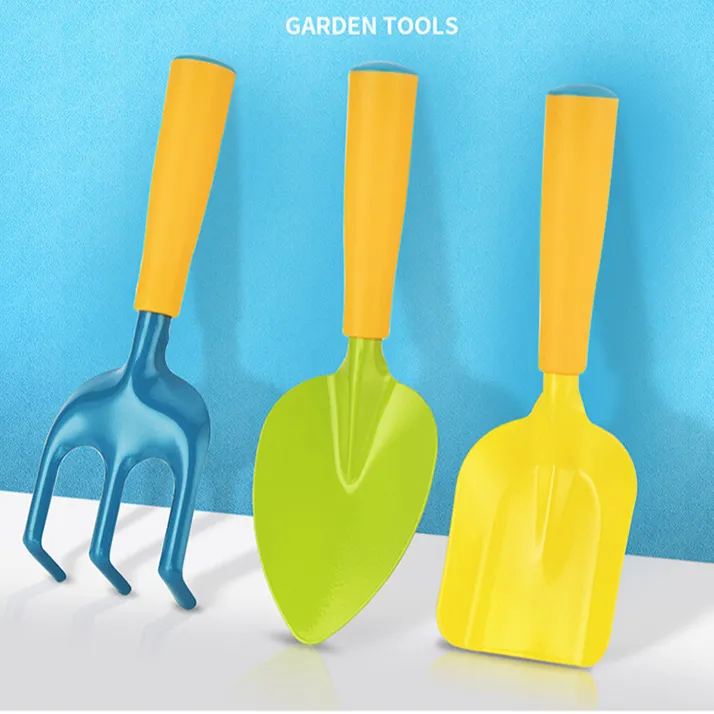 Customized Rake Tool Set Mini gardening tools stainless steel garden digging hand garden tools set for kids baby