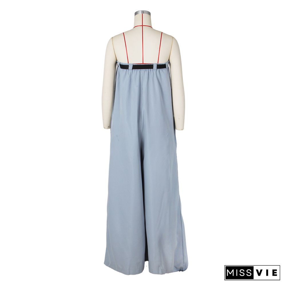 Loose Baggy Strapless Wide Leg Jumpsuits