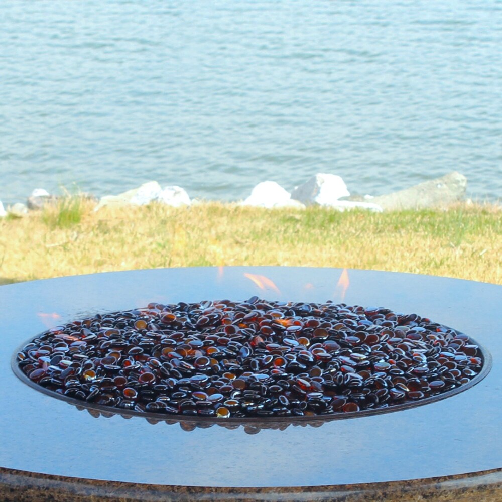 Dark Amber Fire Pit Glass Beads