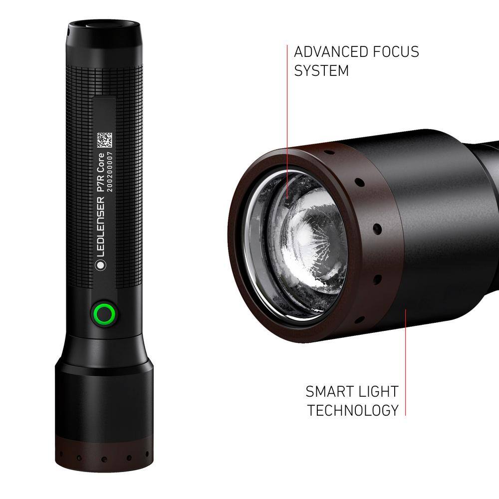 LEDLENSER P7R Core Rechargeable Flashlight 1400 Lumens Advanced Focus System Constant Light Output Waterproof P7R Core