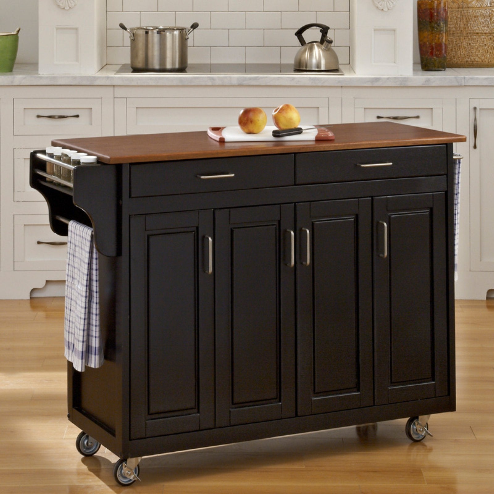 Create-a-Cart Off-White Kitchen Cart