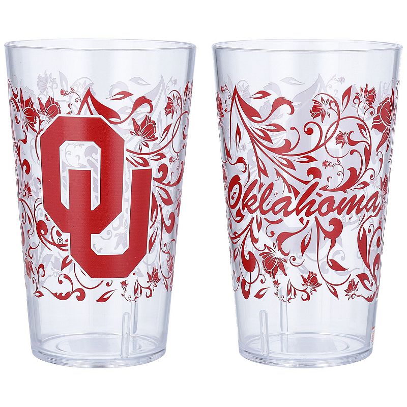 Oklahoma Sooners 24oz. Two-Pack Tritan Floral Tumbler Set