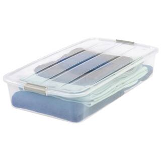 IRIS 50 Qt. Underbed Buckle Up Storage Box in Clear 100802