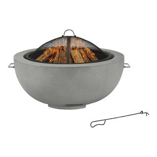 Hampton Bay Forestbrook 36 in. x 20.75 in. Round Outdoor Concrete Wood Burning Fire Pit FP20902