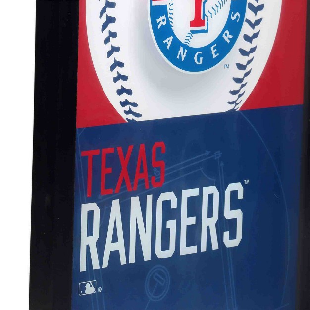 Mlb Texas Rangers Baseball Logo Glass Framed Panel