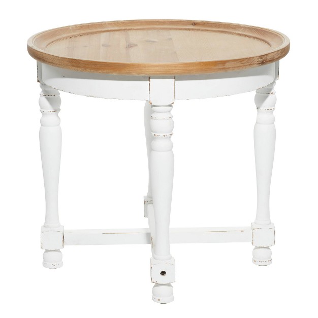 Country Cottage Wood Accent Table White Olivia amp May