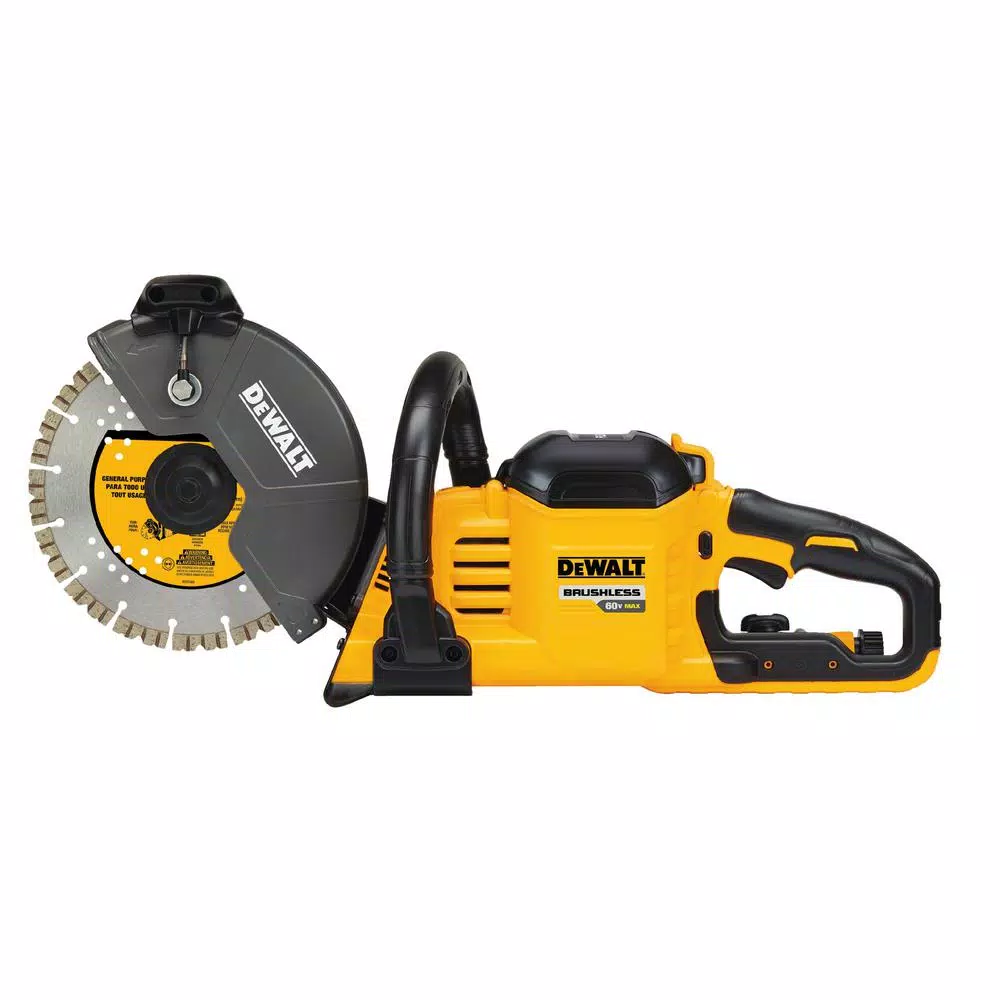 DEWALT FLEXVOLT 60-Volt MAX Brushless 9 in. Cut-Off Construction Saw， (2) FLEXVOLT 9.0Ah Batteries and 4-1/2 in. Angle Grinder and#8211; XDC Depot