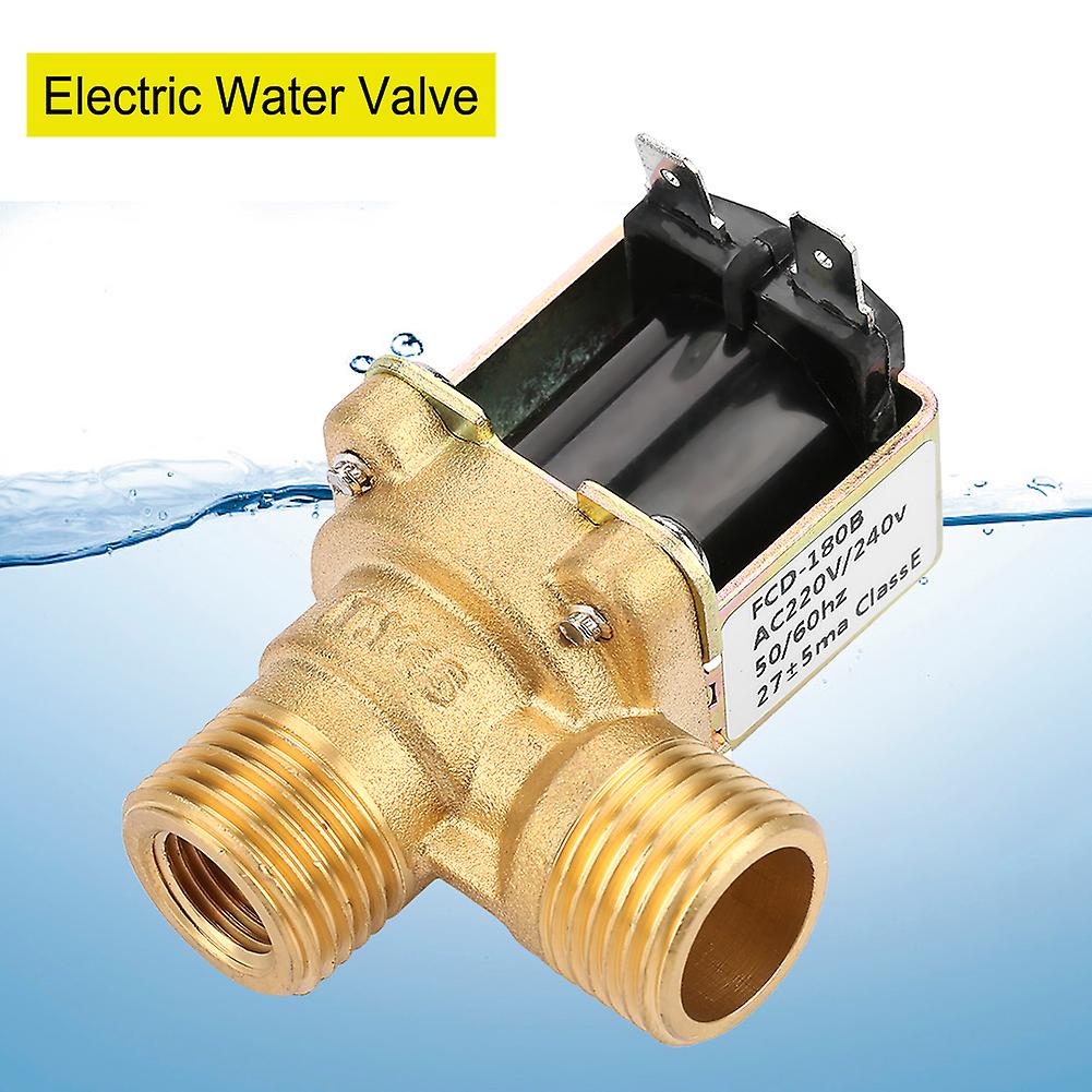 Brass Ac220v G1/2 Normal Closed Pilot Operated Water Inlet Electric Solenoid Valve