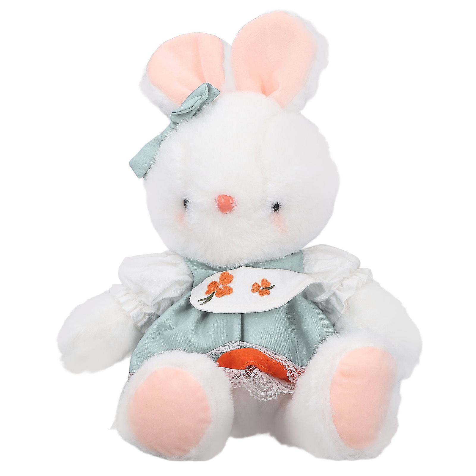 Plush Rabbit Toy Soft Skin Friendly Washable Cute Kids Gift Stuffed Animal Toy for Boys Girls Baby Cyan