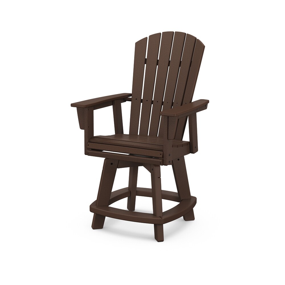 POLYWOOD Nautical Adirondack Swivel Counter Chair