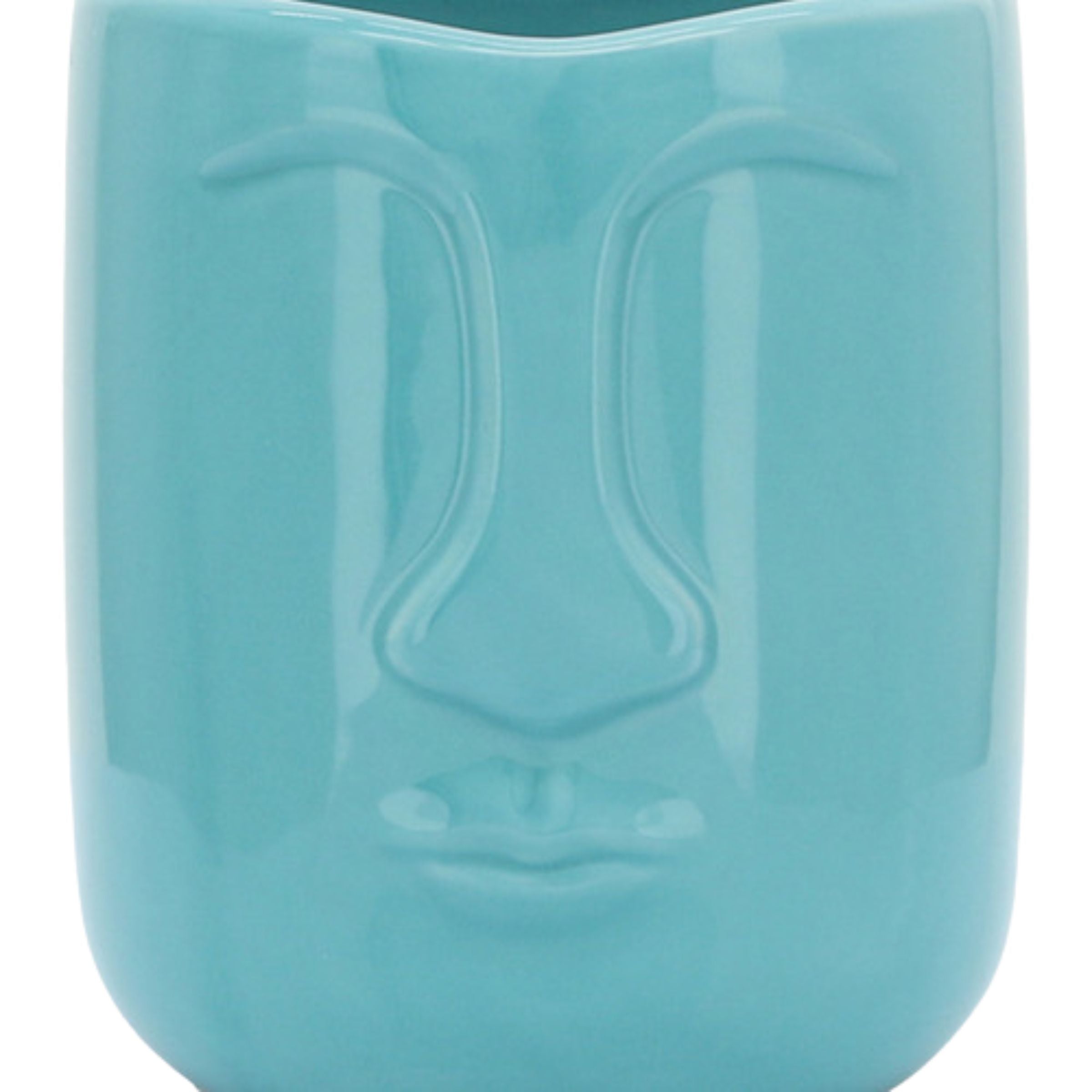 Ceramic Face Vase 12 Cm - Turquoise 15764-03