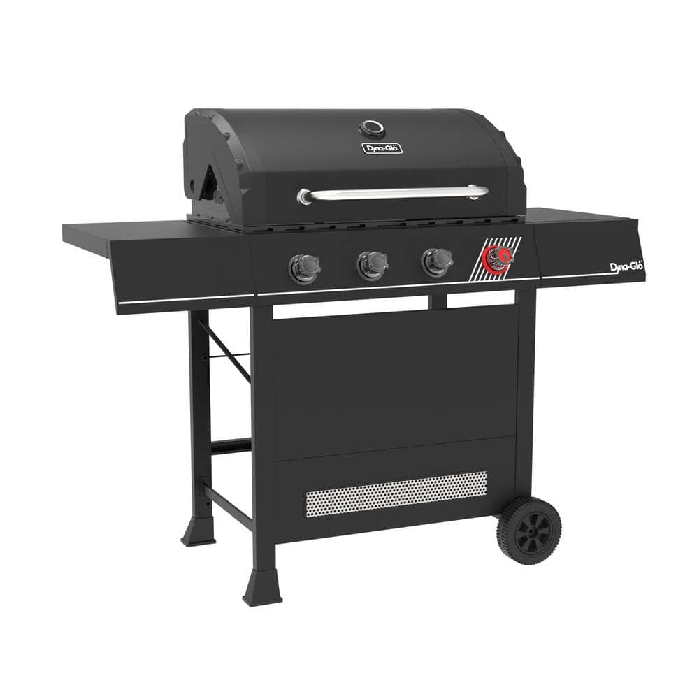 DynaGlo 4Burner Propane Gas Grill in Matte Black with TriVantage Multifunctional Cooking System