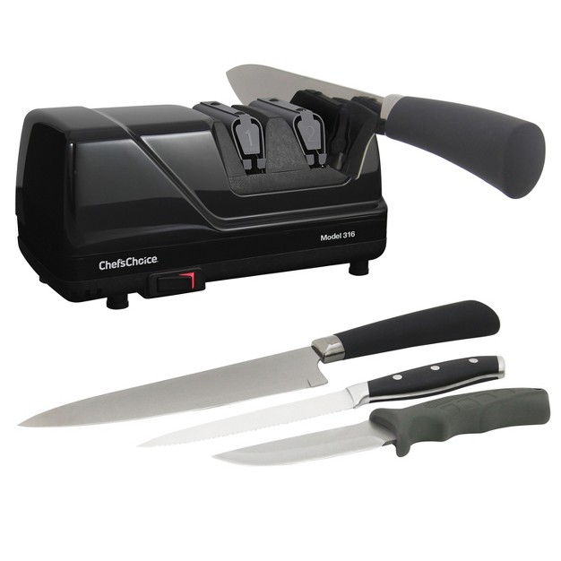 Chef x27 schoice Model 316 Electric Knife Sharpener In Black 0316000