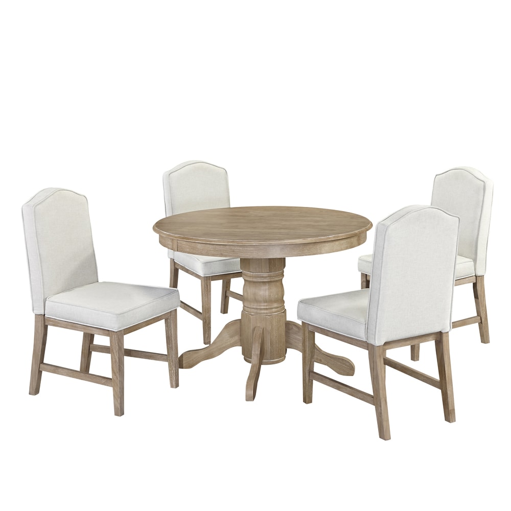 Classic 5 Piece Dining Set in White Wash Finish by Homestyles